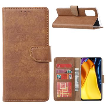 Xiaomi Redmi Note 10 5G Hoesje / Poco M3 Pro 5G Hoesje Bruin bookcase met Pasjeshouder - Hoesje Mi Poco M3 Pro 5G case Portemonnee cover