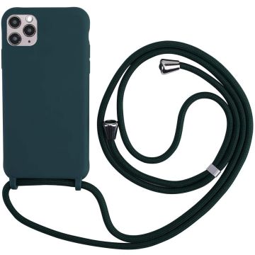Hoesje Geschikt voor iPhone 12 Pro Max hoesje met koord Groen - Hoesje Geschikt voor iPhone 12 Pro Max hoesje met koord – Hoesje Geschikt voor iPhone 12 Pro Max Backcover met koord Color Soft silicone hoesje met koord Hoesje Geschikt voor iPhone 12 Pro Ma