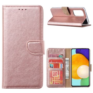 Samsung A53 / A53s hoesje bookcase Rose Goud - Samsung Galaxy A53 5G case portemonnee hoesje - Galaxy A53 book case hoes cover - Samsung A53 screenprotector / tempered glass 2 Pack