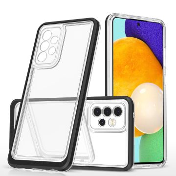 Samsung A72 5G hoesje transparant cover met bumper Zwart - Ultra Hybrid hoesje Samsung Galaxy A72 5G case