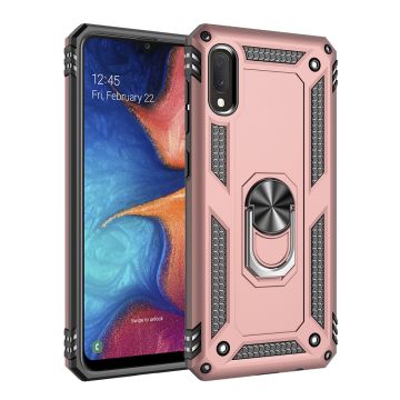 Samsung Galaxy A10s Armor Hoesje Ringhouder TPU - Rose goud