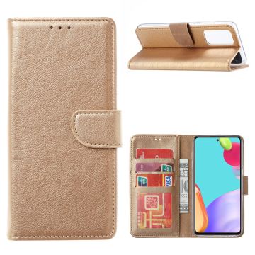 Samsung A32 4G hoesje bookcase Goud - Samsung Galaxy A32 4G portemonnee book case hoes cover
