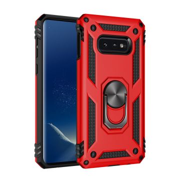 Samsung Galaxy S10e Armor Hoesje Ringhouder TPU - Rood