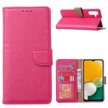 Samsung A13 Hoesje Pink - Samsung Galaxy A13 Booktype met Pasjeshouder - A13 4G book case Portemonee hoesje