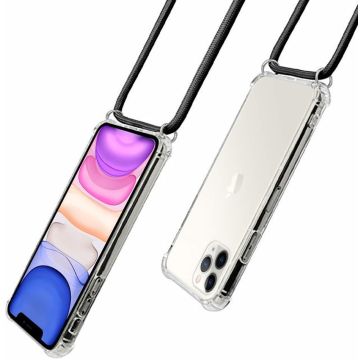 Hoesje Geschikt voor iPhone 11 Pro Anti Shock Hoesje Celebrity Draagriem - Transparant