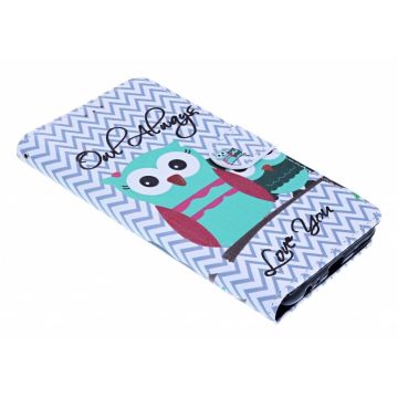 Ntech Uil & Quote Design Boek hoesje met pasjesruimte - Huawei P30 Lite