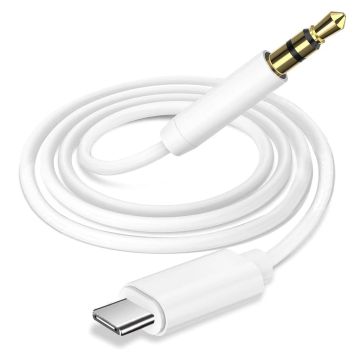 usb c aux - aux naar usb c - usb c naar jack - USB C Male naar 3.5mm Aux Jack 1M - met roeping - muziek - phone calling - Geschikt voor Samsung Audio Jack voor S24 / S24 Plus / S24 Ultra zwart - Ntech