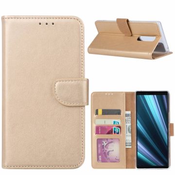 Ntech Hoesje voor Sony Xperia 1 portemonnee hoesje / met opbergvakjes Goud