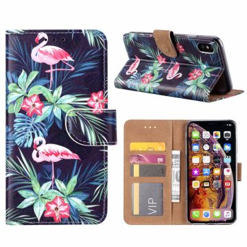iPhone Xs Max Flamingo Design Boek hoesje met pasjesruimte