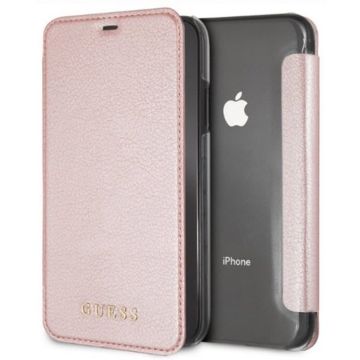 Guess iridiscent Book Case Apple iPhone X/Xs Roze Hoesje