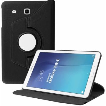Samsung Galaxy Tab E 9.6 inch SM - T560 / T561 Tablet Case met 360ﾰ draaistand cover hoesje - Zwart