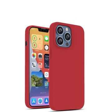 Hoesje Geschikt voor iPhone 13 Pro Max – Liquid siliconen backcover – Rood