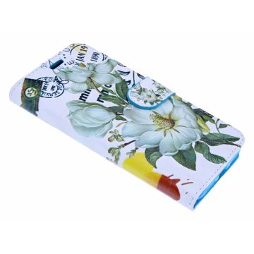 iPhone X / Xs 3D Bloemen Design Book Hoesje Met Pasjesruimte & Magneet flapje