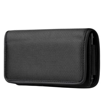 Riem Holster Hoesje - Universeel Telefoonhoesje Nylon Holster 5.5 Samsung A22 5G / A22 4G / A20S / Z Flip / A10 / A10 s / A32 5G / A32 4G / A03 Core / A31 - Zwart