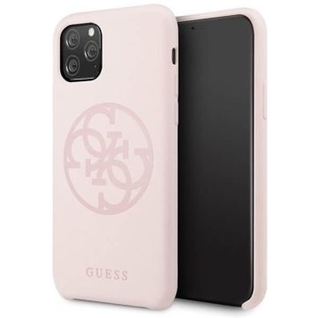 Apple iPhone 11 Pro Max Roze Guess Backcover hoesje Silicon - Light - GUHCN65LS4GLP