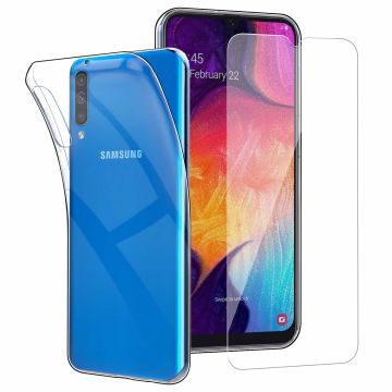 Samsung Galaxy A50s/A30s TPU transparant hoesje + Glazen Screenprotector - Case-Friendly