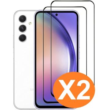 Full Cover Screenprotector geschikt voor Samsung Galaxy A35 5G Zwart 2pack | Volledige Beschermglas Tempered Glass | Samsung Galaxy A35 5G Screenprotector