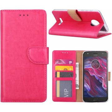 Motorola Moto X4 Portemonnee hoesje / book case Pink