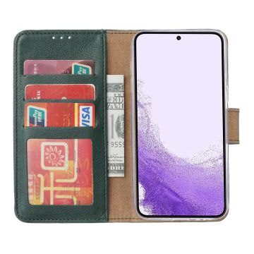 Hoesje Geschikt Voor Samsung Galaxy S23 Hoesje met Pasjeshouder - bookcase – Met 2x Screenprotector / gehard glas – Groen