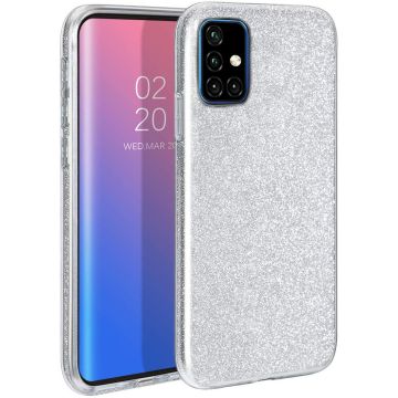 Samsung Galaxy A71 Glitter TPU Back Hoesje - Zilver