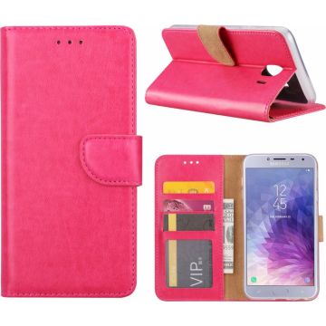Samsung Galaxy J4 (2018) case Roze Portemonnee hoesje met opbergvakjes