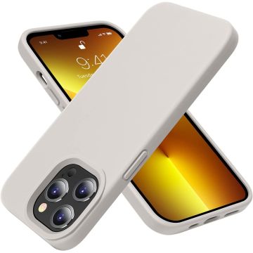 Hoesje Geschikt voor iPhone 13 Mini – Liquid siliconen backcover – Pink Sand