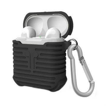 Ntech Zwart Armor Hoesje Met sleutelhanger voor Apple Airpods