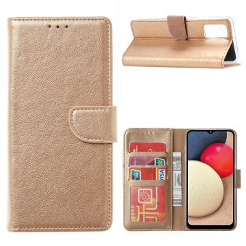 Samsung Galaxy A02s Hoesje - Samsung A02s bookcase wallet case - Goud