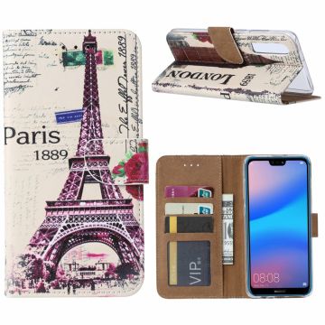 Ntech Huawei P30 Eiffeltoren (1889) Boek hoesje met Pasjesruimte