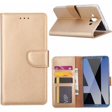 Huawei Mate 10 Portemonnee hoesje / book case Champagne Goud