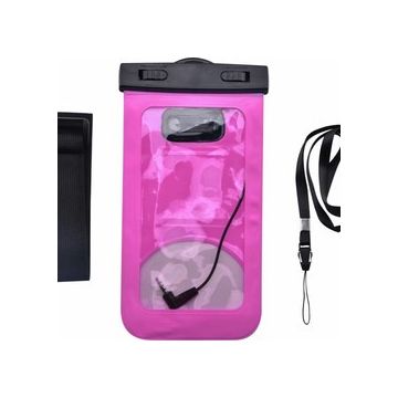 Neon Multi Functional Waterdichte telefoon hoesje Pouch Met headphone Audio Jack voor iPhone Xr Pink / Rose