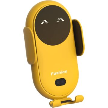 telefoonhouder auto ventilatie Geel- telefoonhouders auto magnetisch Draadloze Autolader - Snelle Telefoonlader Auto - Draadloos Opladen- Ntech