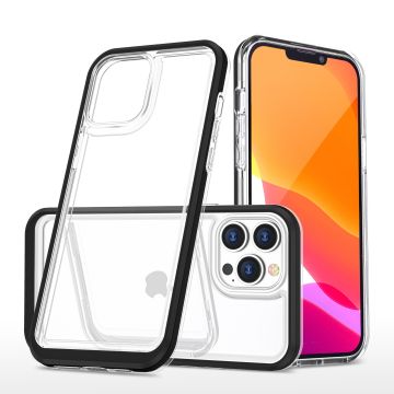Hoesje Geschikt voor iPhone 13 Pro Max hoesje transparant met bumper Zwart - Ultra Hybrid Hoesje Geschikt voor iPhone 13 Pro Max case