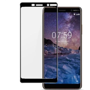 Nokia 7 + ( Plus) Full cover HD clarity Hardness Bubble Free tempered glass zwart