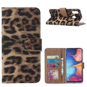 Ntech Luipaard Design Portemonnee Hoesje - Samsung Galaxy A20e