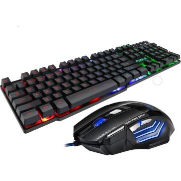 iMice AN-300 - Gaming toetsenbord en muis - Qwerty - USB - LED Backlit - Zwart