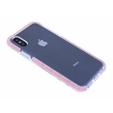 iPhone X / Xs Premium Transparent & Anti Shock TPU Hoesje Roze