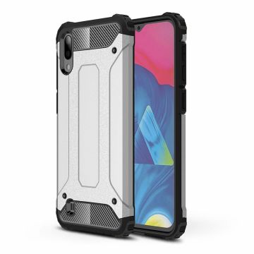 Ntech Samsung Galaxy M10 Hybrid Armor Hoesje - Zilver