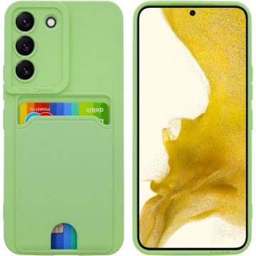Samsung Galaxy S22 Siliconen hoesje Mint Groen Met Pasjeshouder