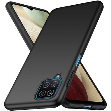 Color Backcover Samsung A12 hoesje - Zwart - Galaxy A12 TPU siliconen hoesje