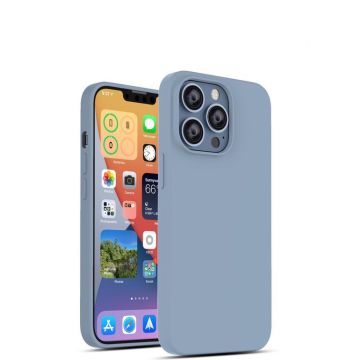 Hoesje Geschikt voor iPhone 13 Pro Max – Liquid siliconen backcover – Licht Blauw