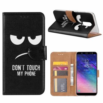 Samsung Galaxy A6+(Plus) Quote & Print Design Booktype Kunstleer Hoesje Met Pasjesruimte