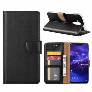 Huawei Mate 20 Lite Zwart Booktype / Portemonnee TPU Lederen Hoesje