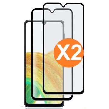 Full Cover Screenprotector Geschikt voor Samsung Galaxy A15 Zwart 2pack | Volledige Beschermglas Tempered Glass | Screenprotector Geschikt voor Samsung Galaxy A15 Screenprotector