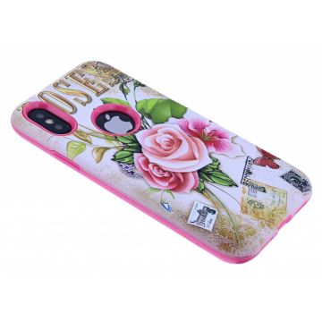 iPhone X / Xs 3D Rozen Design Back Cover Hoesje