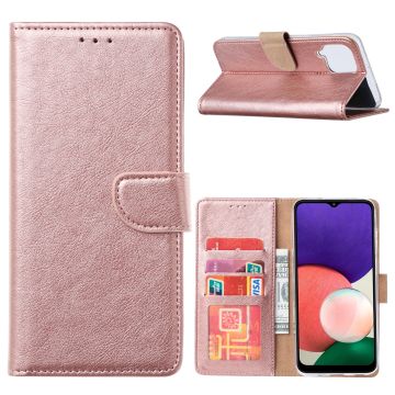Samsung A22 4G hoesje bookcase Rose Goud - Samsung Galaxy A22 4G hoesje portemonnee wallet case - Hoesje A22 4G book case hoes cover