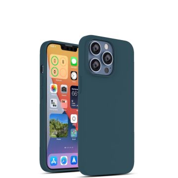 Hoesje Geschikt voor iPhone 13 Pro Max – Liquid siliconen backcover – Pine Groen