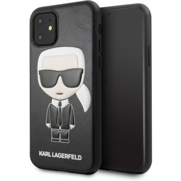Apple iPhone 11 Karl Lagerfeld Zwart Backcover hoesje KLHCN61IKPUBK - Ikonik - Kunstleer