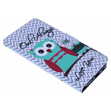 Ntech Samsung Galaxy S10e Uil & Quote Design Boek hoesje met pasjesruimte