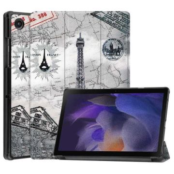 Hoes geschikt voor Samsung Galaxy Tab A8 – Samsung tab A8 (2021 / 2022) Trifold tablet hoes Eiffeltoren